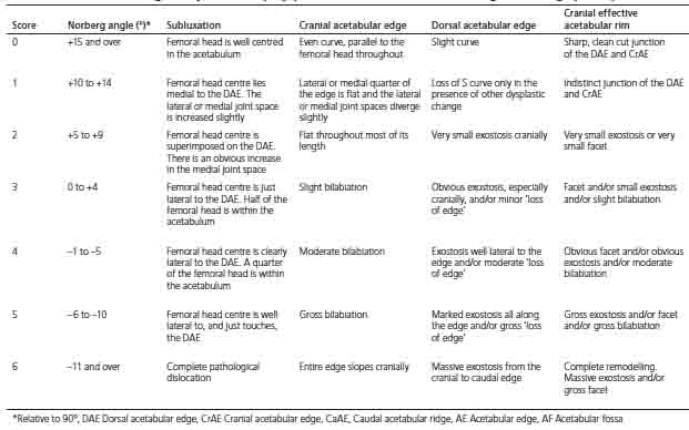 labrador hip score chart